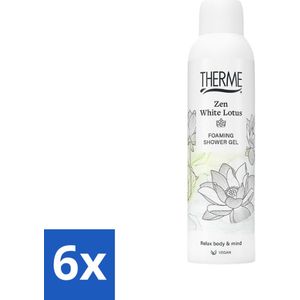 Therme - Shower Foaming ml Zen White - Product - Verzorgend - Verfrissend - 200ml - Voordeelverpakking - 6 stuks