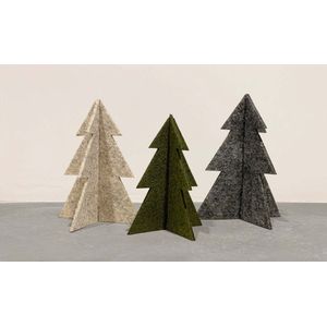 Decoratie kunstkerstboom | Kerstversiering | Kerst | Vilten kerstboom | Woonaccessoires | 3 stuks