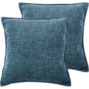 Tiseco Home Studio - Kussen DAMIAN (gevuld) - SET/2 - 100% polyester - Vierkant - 45x45 cm - Blue indigo