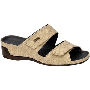 Vital - TINA - Slippers - Beige met Goud - Sleehak 4 cm - Antivarice