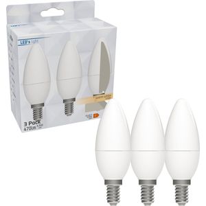 ProLong LED Lamp E14 Kaars - Warm wit - 4.5W vervangt 40W - C35 Mat - 3 Kaarslampen