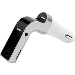 DrPhone FM9 Bluetooth FM Transmitter – USB Poort/ Micro-SD & Aux 3.5mm - Carkit Autolader – Microfoon – Handsfree Bellen – Sigarettenplug - Zilver