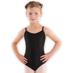 Balletpakje Meisje | Zwart | Glans lycra | Spaghettibandjes | Alista Dancer Basics Giselle | Balletpak | Maat 146 | 12 jaar