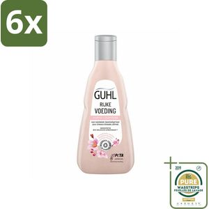 Guhl - Shampoo - Rijke Voeding - 250 ml - Voordeelverpakking - 6 stuks - Shampoo voor droog haar - Amandelolie shampoo
