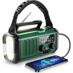 Model XSY330 - Noodradio - Groen - 10.000 mAh - Opwindbaar - Draagbaar
