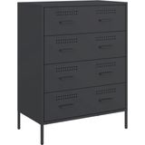 vidaXL - Dressoir - 68x39x89 - cm - staal - zwart