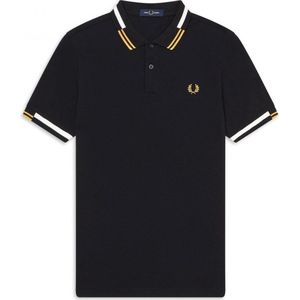 Fred Perry - Abstract Tipped Polo Shirt - Polo Heren - S - Zwart