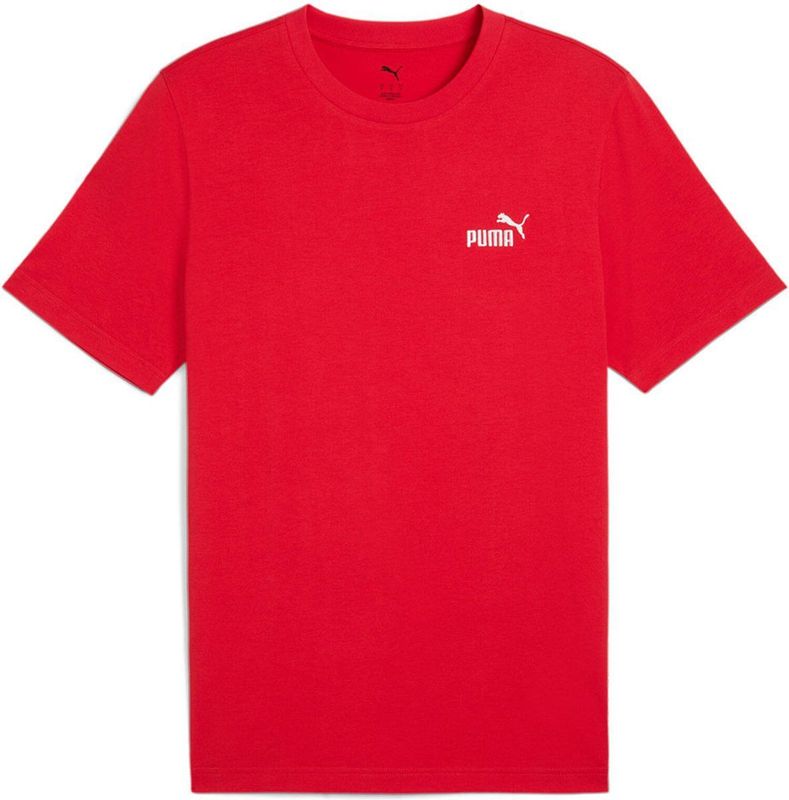 PUMA - T-shirt - Rood - Katoen - Korte Mouwen - Klein Logo