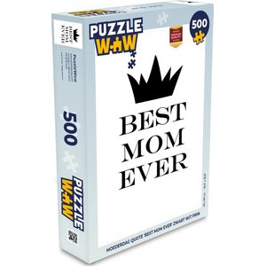 Puzzel Quotes - Best mom ever - Spreuken - Moeder - Legpuzzel - Puzzel 500 stukjes