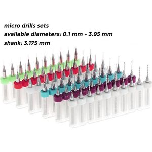 Combi set van 10 micro boortjes in een doosje (3.50-3.95 mm)
