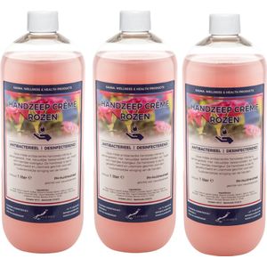 Handzeep Creme Rozen 1 liter - set van 3 stuks