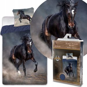 Kinderbeddengoed 160x200 Katoen Paard Tornado Dubbelzijdig