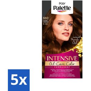 5 x Poly Palette - Haarverf - Goud Bruin 660 - 115ml - Grijsdekking - Conditioner - Haarverzorging