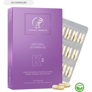 Perfect Health - Vitamine K2 100mcg - Verbetert Opname Calcium in Botten - Voor Volwassenen - 30 Capsules - Vegan