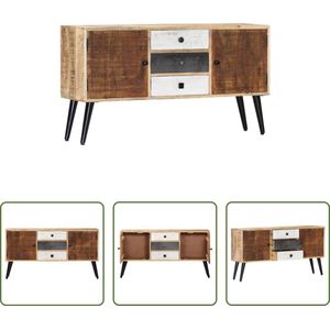 The Living Store Dressoir - Massief Mangohout - 118 x 30 x 62 cm - Met 3 lades en 2 deuren