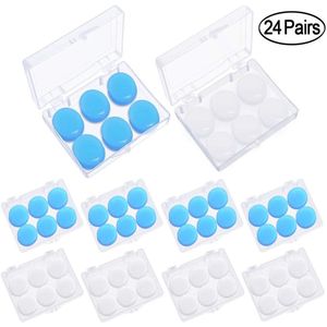12 paar - Siliconen oordopjes met modder - Vormbaar - Siliconen oordopjes - Geschikt voor kinderen en volwassenen - Helder + blauw - Geschikt voor slapen, geluidsreductie, zwemmen en studeren - Vormbare slaap oordopjes
