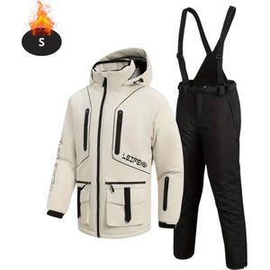 Nivard Skipak - SkiBroek - Skijas - Ski Suit - Wintersport - Heren - 2-Delig - Beige - Maat S