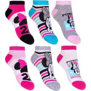 6 pack minnie mouse enkel sokken Maat 31/34