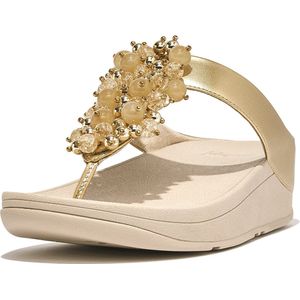 Fitflop Fino Bauble-bead Toe-post Slides Goud EU 37 Vrouw