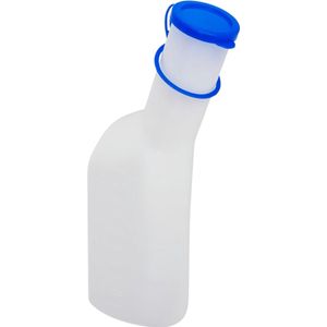 Goodivery® - Urinaal Mannen - Urineflessen voor mannen 1000 ml - Urinefles melkachtig met blauwe dop - PP-urinefles voor mannen vierkant - Lekvrije urinefles voor mannen - Noodurinefles voor op reis