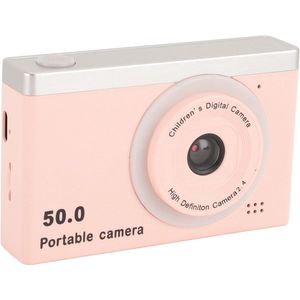 Digitale camera, HD CCD microcamera met 8x zoom, compacte camera met dubbele lens aan voor- en achterkant, vlog-selfiecamera voor jongens en meisjes - 32G geheugenkaart (roze)