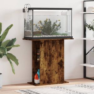 vidaXL - Aquariumstandaard - 75x36x72,5 - cm - bewerkt - hout - gerookt - eiken