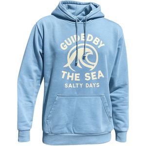 Salty Days Heren Hoodie – Oversized Sweater Blauw ""Guided by the Sea"" – Comfortabele Katoenmix – Casual Beachwear- maat L