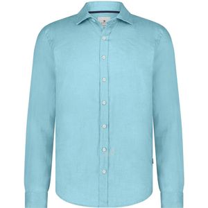 State of Art - Overhemd Linnen Azuurblauw - Heren - Maat S - Regular-fit