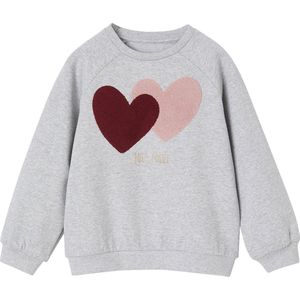 Bewerkte - Meisjessweater - Grijs - Fleece - 80% Katoen, 20% Polyester