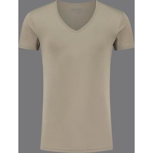Slater 8940 - Tencel 2-pack T-shirt diepe V-hals korte mouw invisible khaki M
