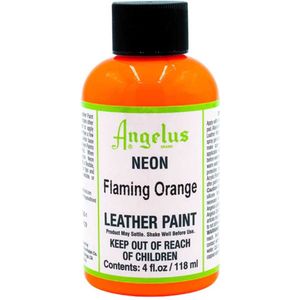 Angelus Leather Acrylic Paint - textielverf voor leren stoffen - acrylbasis - 118ml - Neon - Flaming Orange