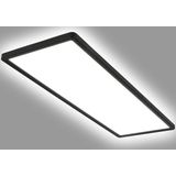 Briloner Leuchten - Plafondlamp LED, LED paneel ultra plat, backlit effect, neutraal wit licht, 3.000 lumen, zwart, 580x200x30mm (LxBxH)