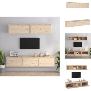 vidaXL Tv-meubelenset - Grenenhout - Vintage design - 3x 60 x 30 x 35 cm - 2x 80 x 30 x 35 cm - Montage vereist - Kast