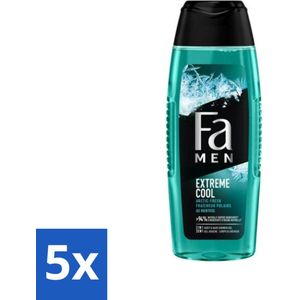 Fa Men - Extreme Cool - 2 in 1 Douchegel & Shampoo - Menthol - 250 ml - Bulkverpakking - 5 stuks