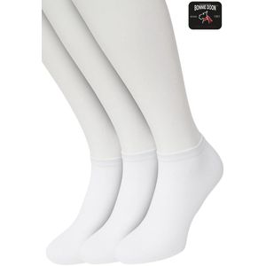 Bonnie Doon Sneakersokken Heren Wit maat 40/46 - 3 paar - Basis Korte Sokken - Gladde Naden - Enkel Sokken - Uitstekend Draagcomfort - Enkelsokken - Sneaker Sokken - 3-pack - Multipack - Effen - White - OL8120013.103