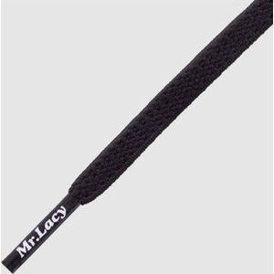 Mr. Lacy - Schoenveter - Flexies - Plat - Zwart  - Elastische veters - Lengte 90 cm