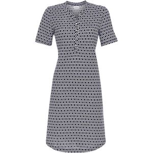 Katoenen Ringella nachthemd nachtblauw - Blauw - Maat - 40