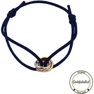 Soraro Tricolor Armband | Navy | Goldplated | Soraro Armbanden | Cadeau voor haar | verjaardag vrouw