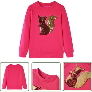 vidaXL Meisjestrui - Kindertrui - Kindertrui 92 felroze - Roze Trui - Katentrui - Warme Trui