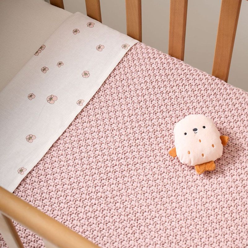 Petite Amélie - Ledikant Deken - Zacht Roze - 100 x 150 cm - 100% Biologisch Katoen - GOTS-gecertificeerd