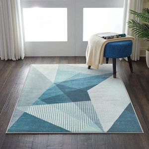 Moderne abstracte geometrische vloerkleden - Antislip laagpolig tapijt - Blauwgrijs - Zacht - Grote vloerkleden voor woonkamer en slaapkamer - Woondecoratie tapijt - 80 x 120 cm