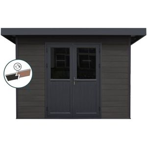 FIRENZE composiet tuinhuis B 302cm x D 287cm hellend dak aluminium RAL 7016 antraciet