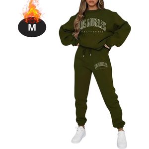 Nivard Joggingpak - Huispak - Volwassenen - Trainingspak - Comfortabel - Joggingsbroek - Tracksuit - Dames - Winter - Legergroen - M