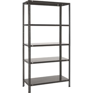 Practo Home - Opbergrek - metaal - Metal Rack zwart - Multifunctioneel - 180 x 90 x 40 cm - 5 x 80kg