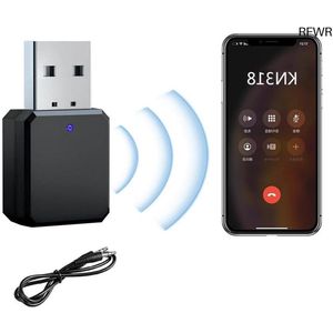 RFWR® Bluetooth USB-adapter 5.1 - Draagbare Mini Audio Ontvanger met AUX/USB Dubbele Uitgang en Ingebouwde Microfoon