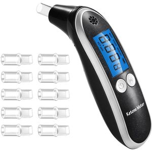Professional Ketone Breath Analyzer Digital Ketone Breath Meter - Accurately Monitor Ketonsis in Your Breath with 10 Replaceable Mouthpieces