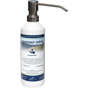 Handzeep Crème Eucalyptus 500 ml - met gratis RVS zilverkleurige pomp