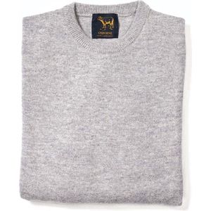 Osborne Knitwear Trui met ronde hals - Sweater heren in Lamswol - Pullover Heren - Light Grey - XL
