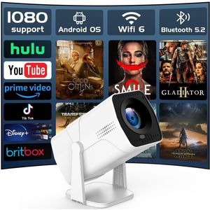 Azomor® Krachtige HD Beamer met Android TV en Draaibare Projectie voor Binnen en Buiten