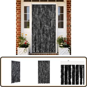 vidaXL Vliegengordijn - 100x220 cm - Antraciet Vliegengordijn - Insectengordijn - Chenille Gordijn - Anthrazitgordijn - Ramendecoratie